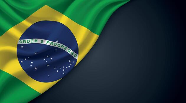 brazil-national-flag-with-smooth-fabric-texture-background-vector